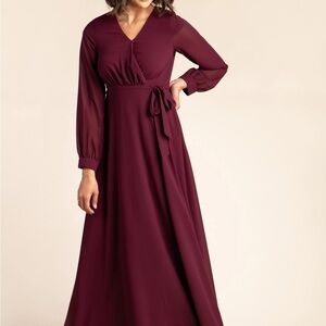 Arbor Wrap Maxi Dress Merlot - XS